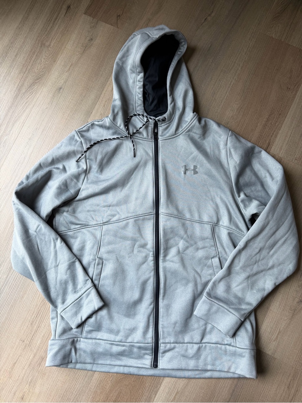 Under Armour Gray Hooded Full-Zip Jacket with Black Accents
